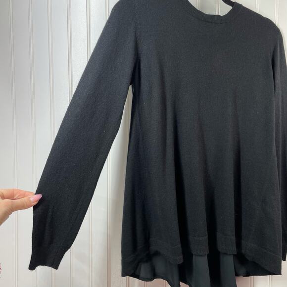 Sisley Women's Black Long Sleeve Crew Neck Button Back Detailing Sweater  XS - Picture 2 of 14